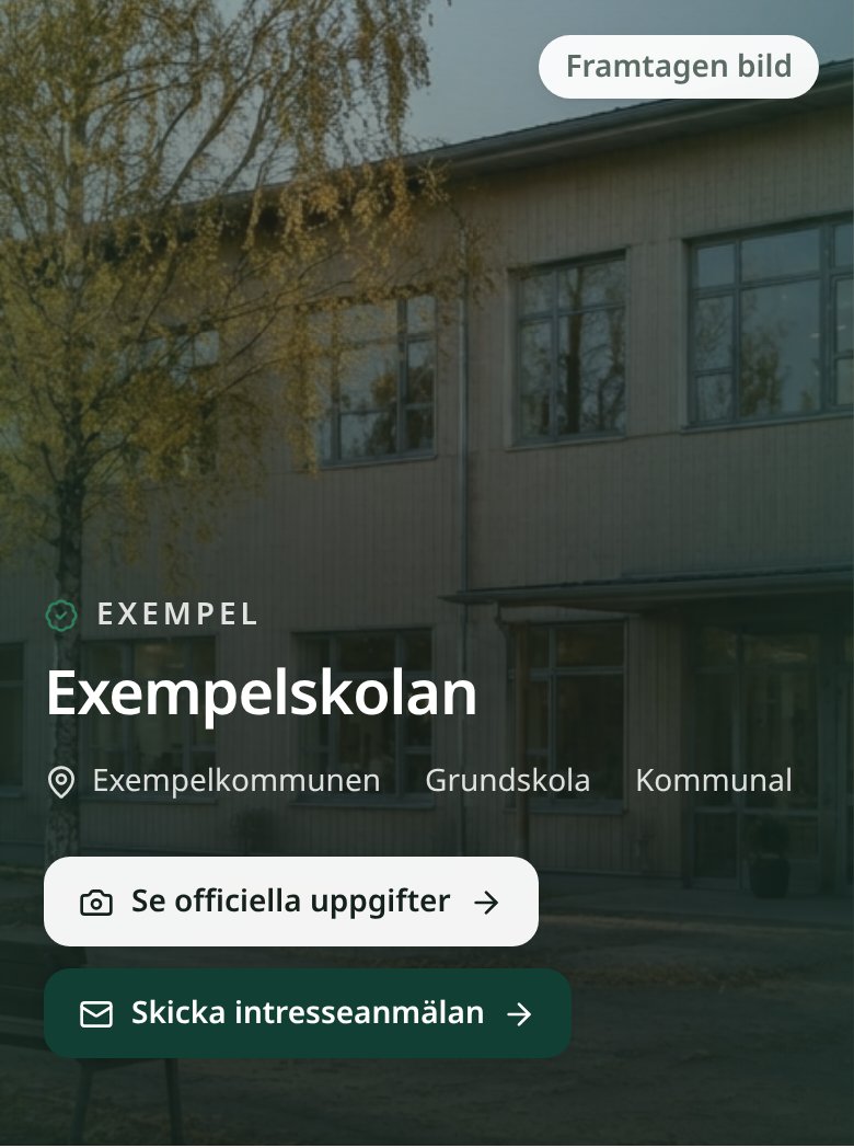 Exempelprofilen i Growth: samma sida med stor bild överst och märket Framtagen bild